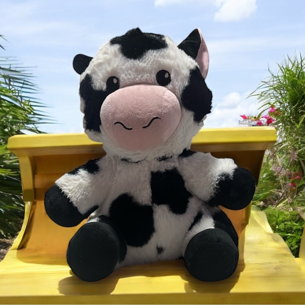 Adorable Black and White Stuffed Cow Toy